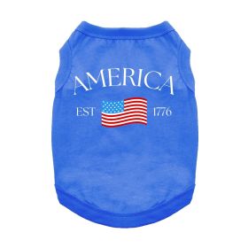 America Dog Shirt (Color: Blue, size: X-Small)