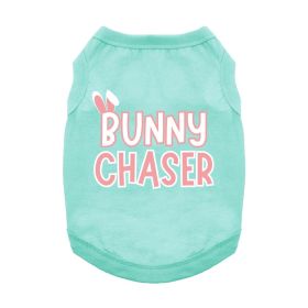 Bunny Chaser Dog Shirt (Color: Teal, size: X-Small)