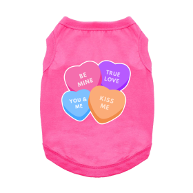 Conversation Hearts Dog Shirt (Color: Raspberry Sorbet, size: X-Small)