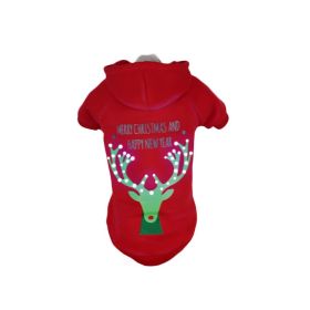 Pet Life LED Lighting Christmas Reindeer Hooded Sweater Pet Costume (size: Small - (FBP4RDSM))
