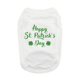 Happy St. Patrick's Day Dog Shirt (Color: White, size: X-Small)