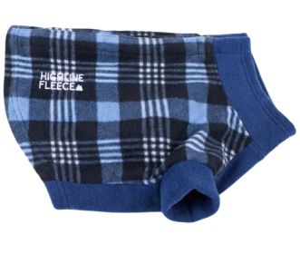 Highline Fleece Dog Coat (Color: Blue Plaid, size: Size 8)