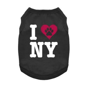I Love New York Dog Shirt (Color: Black, size: X-Small)