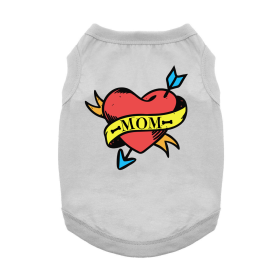Mom Tattoo Dog Shirt (Color: Glacier Gray, size: X-Small)