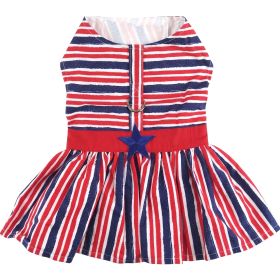 Patriotic Dog Dress with Matching Leash (size: X-Small)