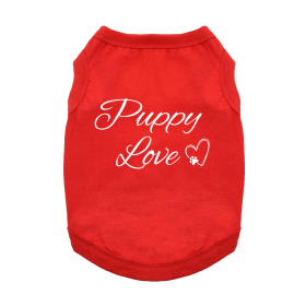 Puppy Love Dog Shirt (Color: Flame Scarlet Red, size: X-Small)