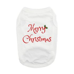 Merry Christmas Dog Shirt (Color: White, size: X-Small)