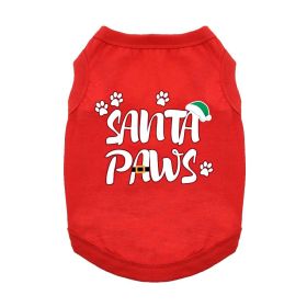Santa Paws Dog Shirt (Color: Red, size: X-Small)