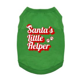Santa's Little Helper Dog Shirt (Color: Green, size: X-Small)