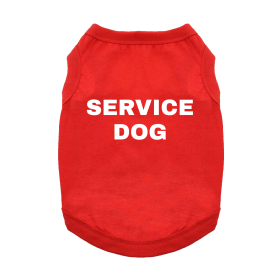 Service Dog Dog Shirt (Color: Flame Scarlet Red, size: X-Small)