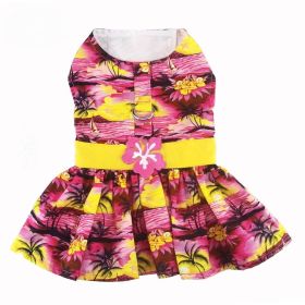 Tropical Sunset Dog Dress with Matching Leash (Color: Tropical Sunset, size: X-Small)