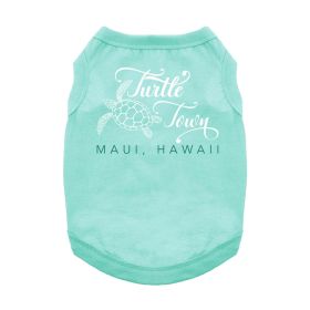 Turtle Town Maui, HI Dog Shirt (Color: Teal, size: X-Small)